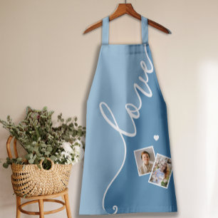 Modernes, stilvolles Foto Script blau Schürze