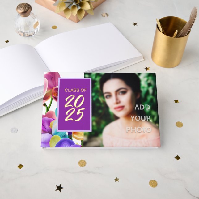 Modernes, stilvolles Gästebuch für Foil Graduation (Vorderseite Offen)