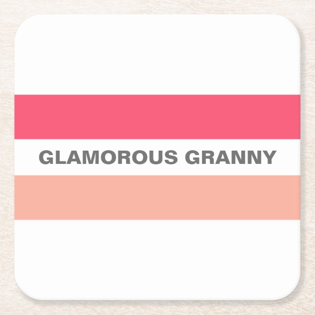 Modernes, stilvolles Glamour Granny Pink Rechteckiger Pappuntersetzer (Vorderseite)