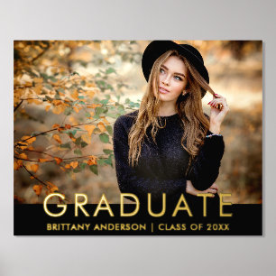 Modernes, stilvolles Graduate Foto Gold Foliendrucke