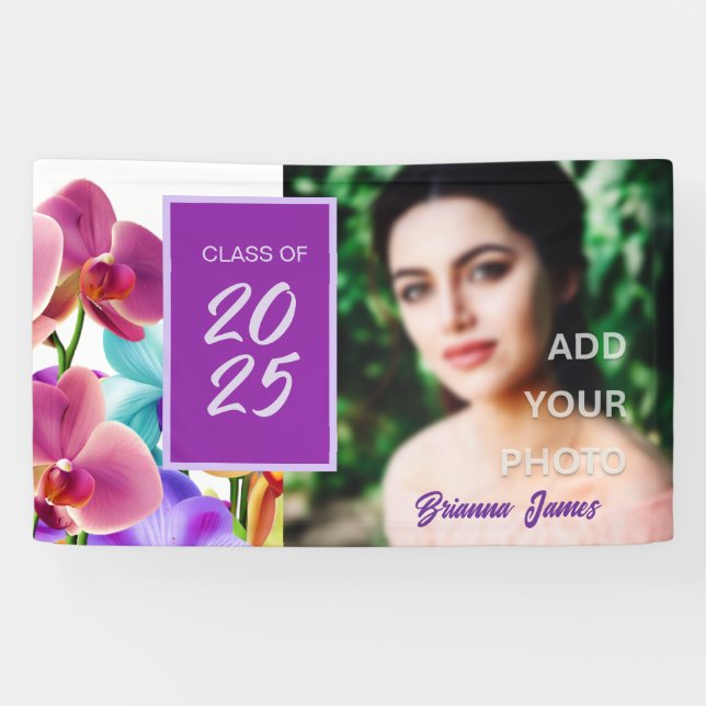 Modernes, stilvolles Graduiertenparty-Foto-Banner Banner (Horizontal)