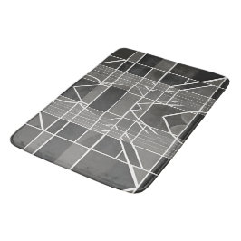 Modernes, stilvolles, grau geometrisches Muster Badematte