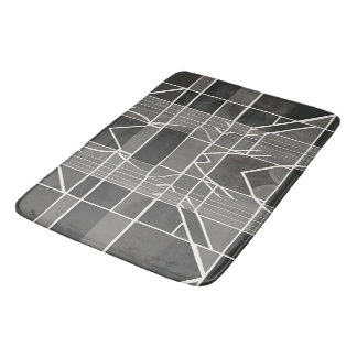 Modernes, stilvolles, grau geometrisches Muster Badematte