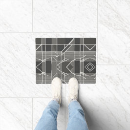 Modernes, stilvolles, grau geometrisches Muster Fußmatte