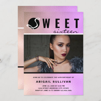 Modernes, stilvolles, holografisches 16 . Geburtst Einladung