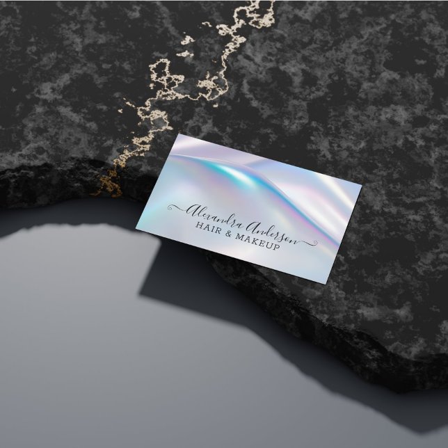 Modernes, stilvolles holografisches Elegantes Irid Visitenkarte (Modern Stylish Holographic Elegant Iridescent Business Card)