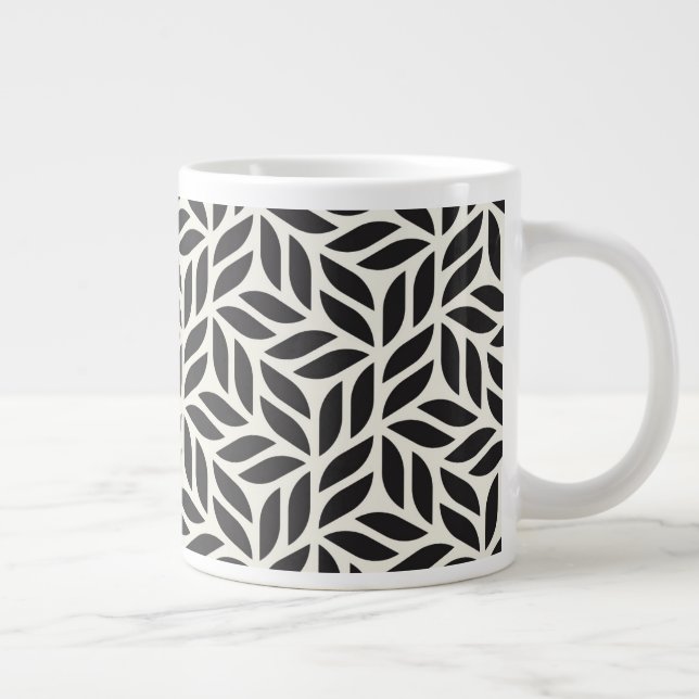 Modernes, stilvolles Leaf-Muster Jumbo-Tasse (Rechts)