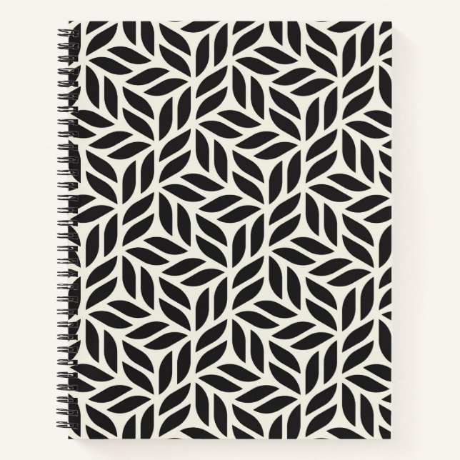 Modernes, stilvolles Leaf-Muster Notizbuch (Vorderseite)