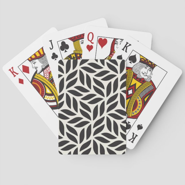 Modernes, stilvolles Leaf-Muster Spielkarten (Rückseite)