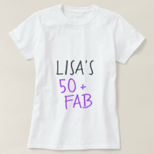 Modernes, stilvolles Lila 50 Fabulous Geburtstag T-Shirt