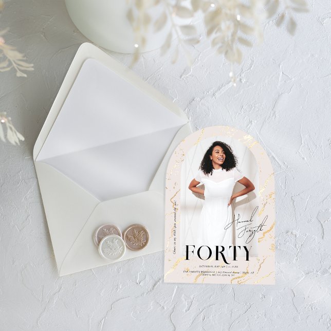 Modernes, stilvolles Magazin | 40. Geburtstag Foto Acryleinladungen (Von Creator hochgeladen)