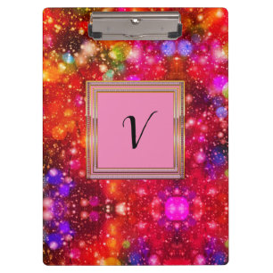 Modernes, stilvolles Mongram Muster WinterParty Klemmbrett