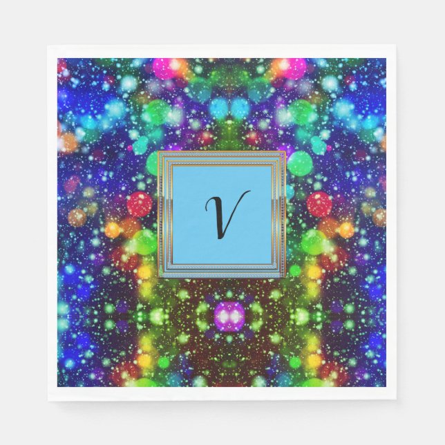 Modernes, stilvolles Mongram Muster WinterParty Serviette (Vorderseite)