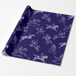 Modernes, stilvolles Navy Blue Horseback Riding To Geschenkpapier