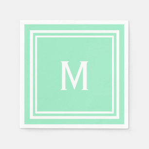 Modernes, stilvolles Neo Mint Green Custom Monogra Serviette