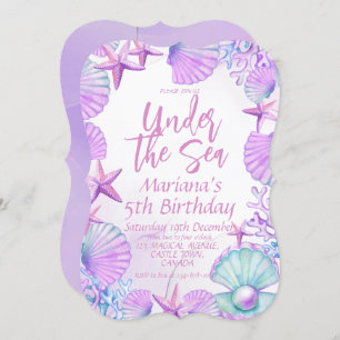 Modernes, stilvolles Ocean 5th Birthday Girl Party Einladung