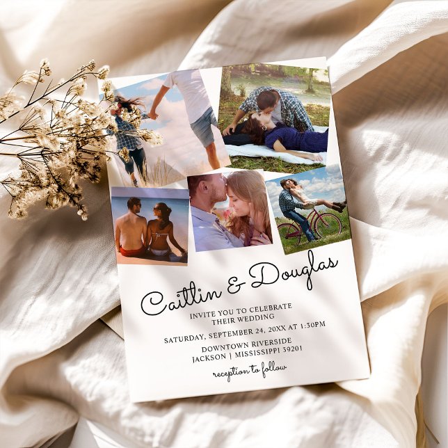 Modernes, stilvolles Paar 6 Fotos Einladung zur Ho (Von Creator hochgeladen)