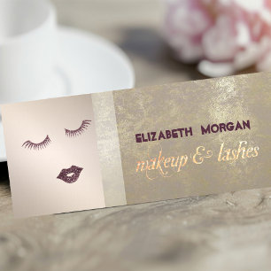 Modernes, stilvolles Profi,Glitzer Lips,Lashes Mini Visitenkarte