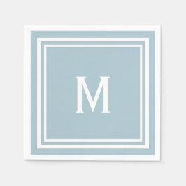 Modernes, stilvolles Pulver Blue Custom Monogram Serviette