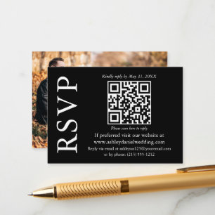 Modernes, stilvolles QR Foto Wedding Black UAWG Begleitkarte