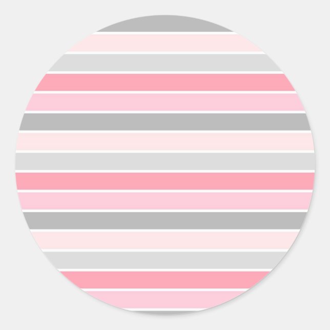 Modernes, stilvolles rosa Streifenmuster Runder Aufkleber (Vorderseite)