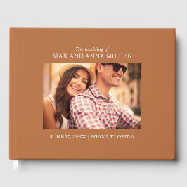 Modernes, stilvolles Rust Burnt Orange Wedding Fot Gästebuch