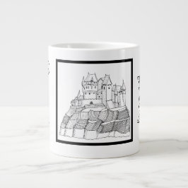Modernes, stilvolles Schloss Schwarz-Weiß Jumbo-Tasse