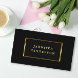 Modernes, stilvolles Schwarz-Gold-beruflich Visitenkarte<br><div class="desc">Moderne berufliche Gold- und Black-Visitenkarten. Sie können den Text leicht ändern. Wenn Sie Hilfe benötigen,  kontaktieren Sie mich bitte.</div>