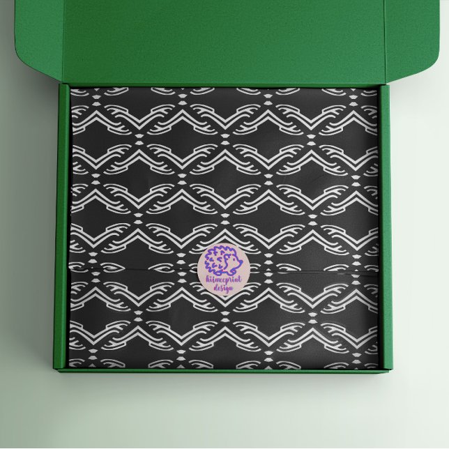 Modernes, stilvolles Schwarz-Weiß-Muster Seidenpapier (Von Creator hochgeladen)