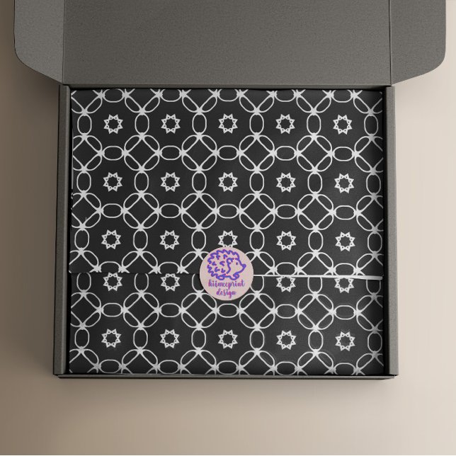 Modernes, stilvolles Schwarz-Weiß-Muster Seidenpapier (Von Creator hochgeladen)