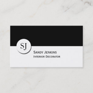 Modernes stilvolles Schwarzweiss-Monogramm Visitenkarte