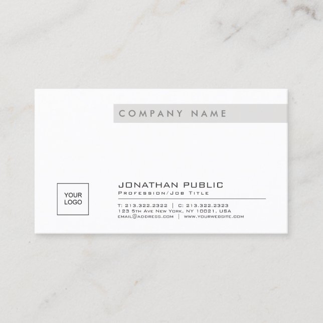 Modernes, stilvolles Unternehmen Geschmackvolle Lo Visitenkarte (Vorderseite)