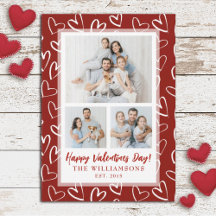 Modernes stilvolles Valentinstag Family Foto Holid
