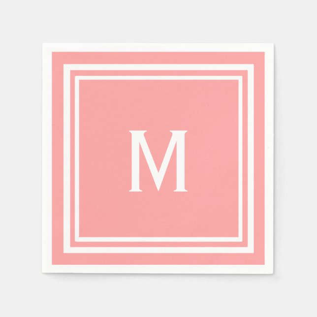 Modernes, stilvolles Watermelon oder Coral Pink Mo Serviette (Vorderseite)