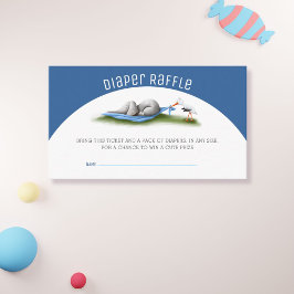 Modernes Storch Elephant Diaper Raffle Begleitkarte