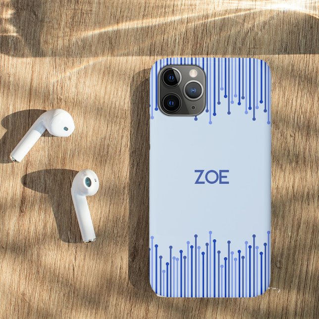 Modernes Streifenmuster auf hellblau Case-Mate iPhone Hülle (Von Creator hochgeladen)