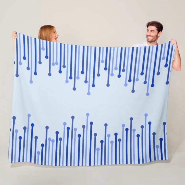 Modernes Streifenmuster auf hellblau Fleecedecke (Beispiel)