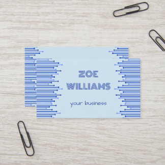 Modernes Streifenmuster auf hellblau personalisier Visitenkarte