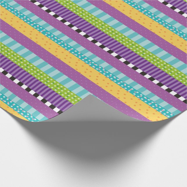 Modernes Streifenmuster Geschenkpapier (Ecke)