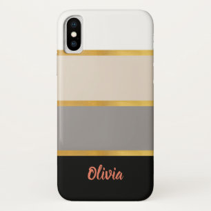 Modernes Streifenmuster mit Name Case-Mate iPhone  Hülle