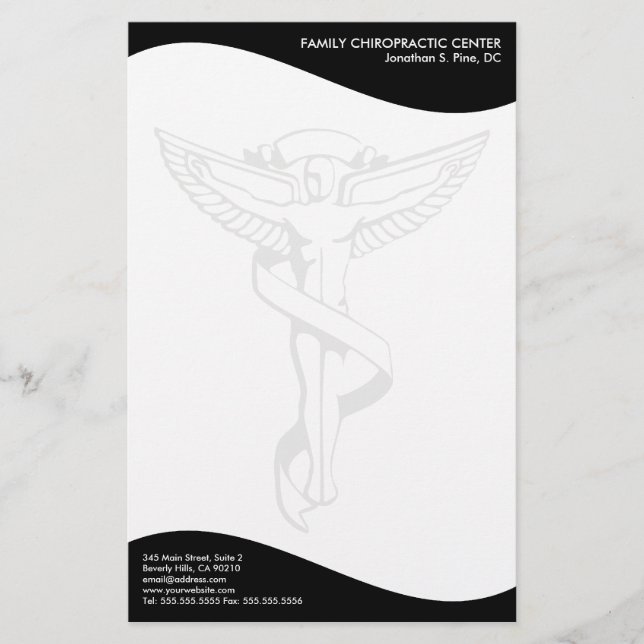 Modernes Strudel-Chiropraktik-Emblem-Briefpapier Briefpapier (Vorderseite)