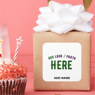 MODERNES STYLISCH-WEISSES WEISS-ÜBERPRÜFTES PARTY QUADRATISCHER AUFKLEBER