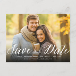 Modernes, stylisches, einfaches Script-Foto Save t Ankündigungspostkarte