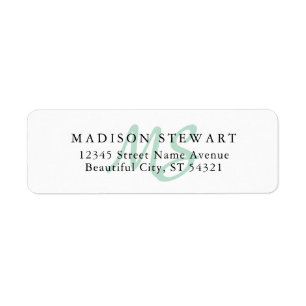 Modernes, stylisches Mint Green Brush Script Monog
