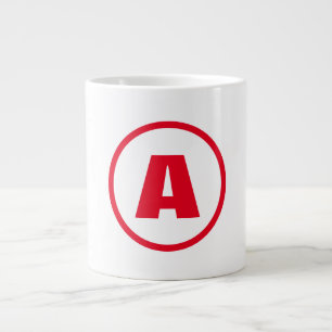 Modernes, stylisches Monogram Red Initial Letter W Jumbo-Tasse