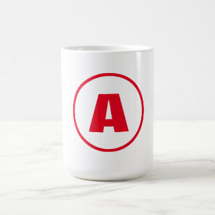 Modernes, stylisches Monogram Red Initial Letter W Kaffeetasse