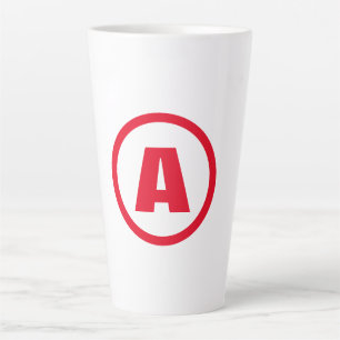 Modernes, stylisches Monogram Red Initial Letter W Milchtasse