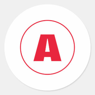 Modernes, stylisches Monogram Red Initial Letter W Runder Aufkleber
