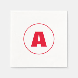 Modernes, stylisches Monogram Red Initial Letter W Serviette