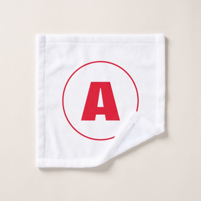 Modernes, stylisches Monogram Red Initial Letter W Waschlappen (Waschlappen)